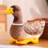 LEAN TOYS Plush Mascot Cuddly Toy Duck Brown Yellow 28cm