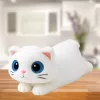 LEAN TOYS Plush Mascot Cuddly Toy Cat Big Eyes White 45cm