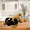 LEAN TOYS Plush Toy Pug Dog Lying Brown 40cm