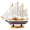 LEAN TOYS Collectible Model Decorative Sailing Ship Black and White 21x21cm