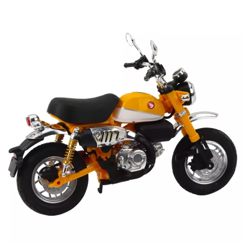 LEAN TOYS Motorcycle Retro Classic Metal Lights Yellow 1:12
