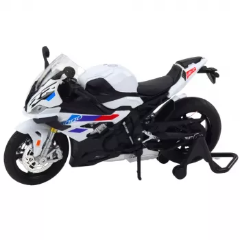 LEAN TOYS Sports Motorcycle Metal Lights Sounds White S1000 1:12