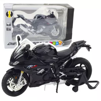 LEAN TOYS Sports Motorcycle Metal Lights Sounds Black S1000 1:12