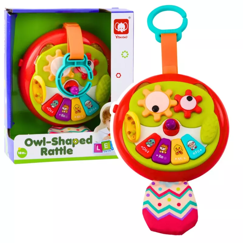 LEAN TOYS Interactive Owl Pendant with Moving Elements, Piano, and Rustling Tail