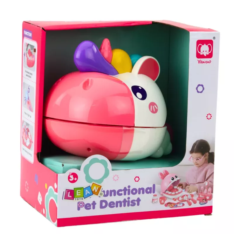 LEAN TOYS Unicorn Dentist Educational Set Doctor Dentist Pink