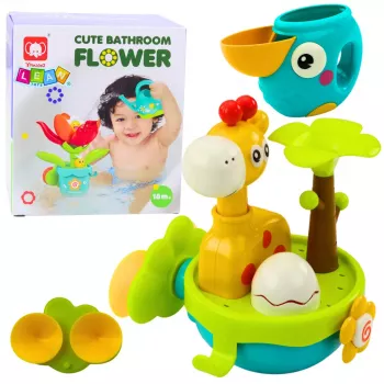 LEAN TOYS Bath Toy Giraffe Sensory Interactive Suction Cups Colorful