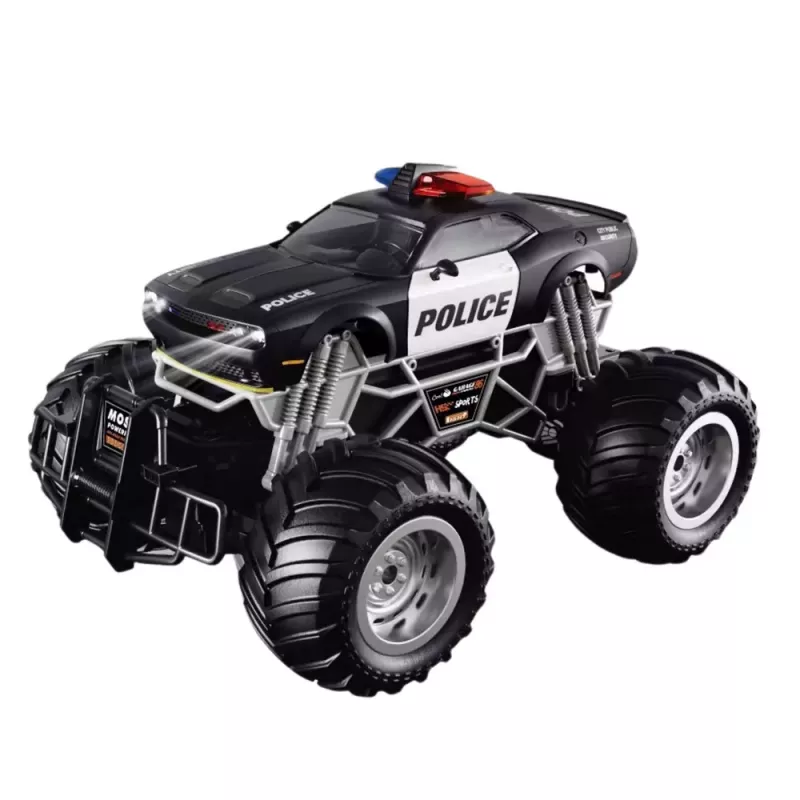 LEAN TOYS RC Police Off-Road Vehicle Remote Controlled 1:16 Lights Smoke