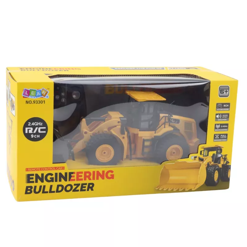 LEAN TOYS Excavator Bulldozer Remote Control RC 2.4G 6CH Yellow