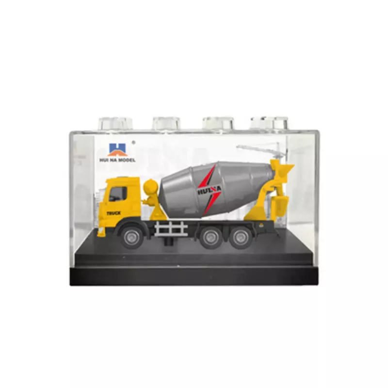 Huina 1:80 Die-Cast Metal Concrete Mixer Truck Collectible Model - Yellow