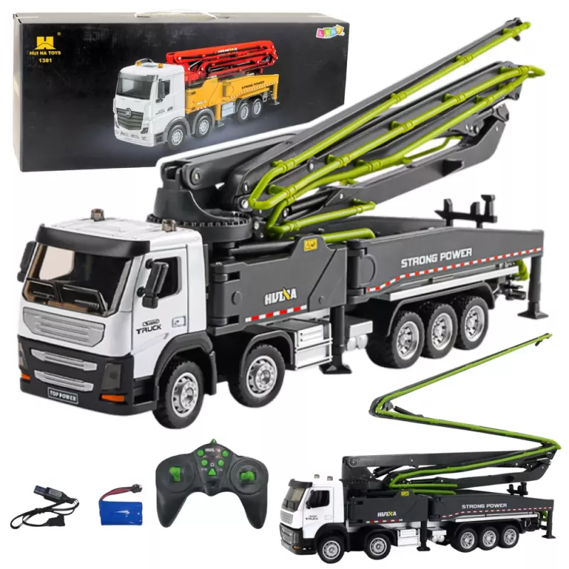 HUINA 1:18 RC Concrete Mixer Truck Remote Controlled Gray