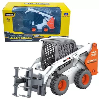 Huina 22754 Wheel Loader With Grapple Metal White 1:50 Diecast Model