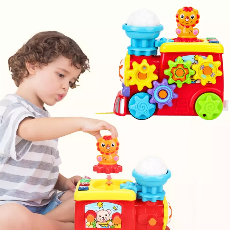 LEAN TOYS Interactive Musical Locomotive For Toddlers Gears Colorful