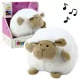 LEAN TOYS Plush Sheep Sleeping Cuddly Toy with Light and Sound, White