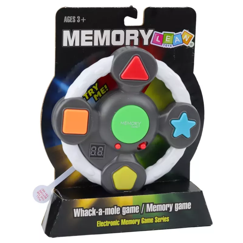 LEAN TOYS Electronic Logic Game Memory Arcade Steering Wheel with Lights and Sounds