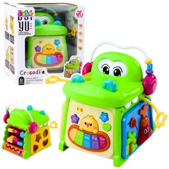 LEAN TOYS Interactive Educational Cube Sorter Piano Sensory Crocodile
