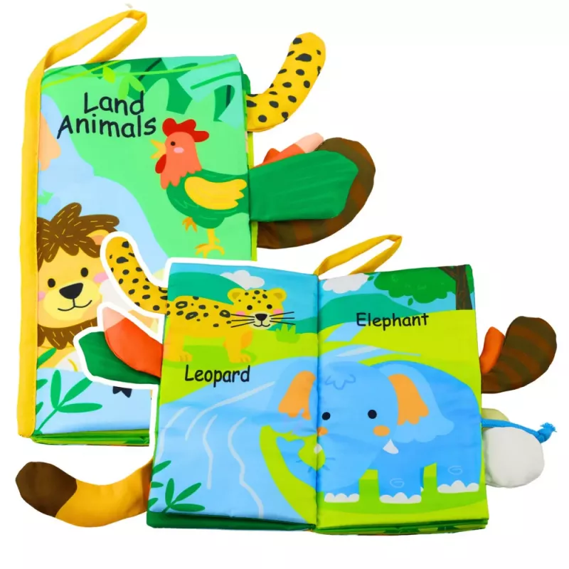 LEAN TOYS Soft Educational Book Rustling Animals For Babies