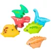 LEAN TOYS Bath Toys Set Rubber Dinosaurs Colorful 6pcs