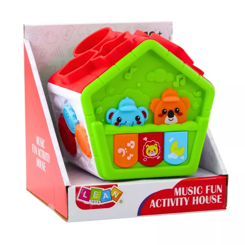 LEAN TOYS Interactive Educational Sorter House for Toddlers Green