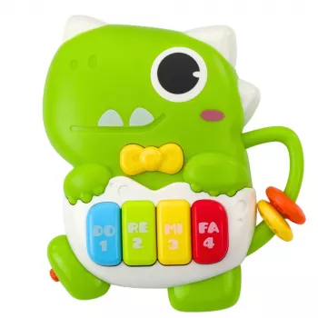 LEAN TOYS Mini Piano for Toddlers Dinosaur Green Lights and Sounds