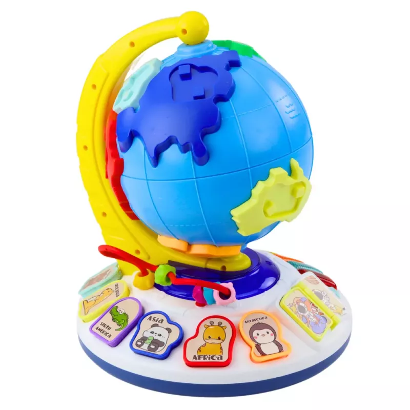 LEAN TOYS Interactive Educational Musical Globe For Toddlers Continents Animals