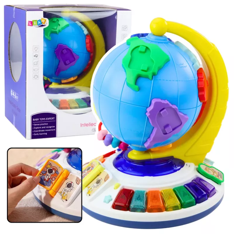 LEAN TOYS Interactive Educational Musical Globe For Toddlers Continents Animals