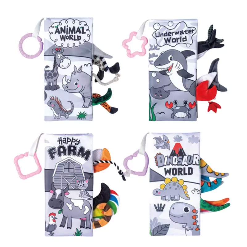 LEAN TOYS Set of Soft Educational Sensory Books for Toddlers 4pcs