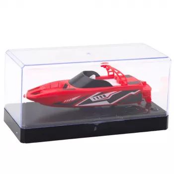 LEAN TOYS Remote Controlled RC Motorboat White and Red 15cm
