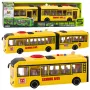 LEAN TOYS Articulated School Bus with Opening Doors, Lights, Sounds, Yellow, 1:16 Scale