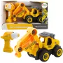 LEAN TOYS Remote Controlled Screwdriver RC Excavator Yellow 2in1