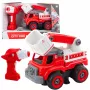 LEAN TOYS Fire Truck with Turning Boom, Remote Controlled, 2-in-1 Screwdriver
