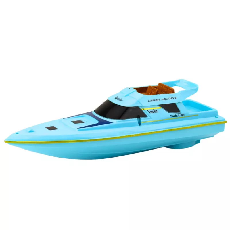 LEAN TOYS Boat Motorboat Floating Yacht Battery Operated Blue
