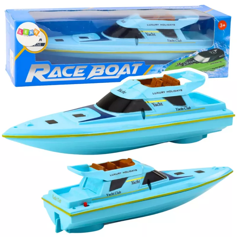 LEAN TOYS Boat Motorboat Floating Yacht Battery Operated Blue