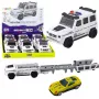 LEAN TOYS Police Off-Road Car With Friction Drive, Opening Trunk, White