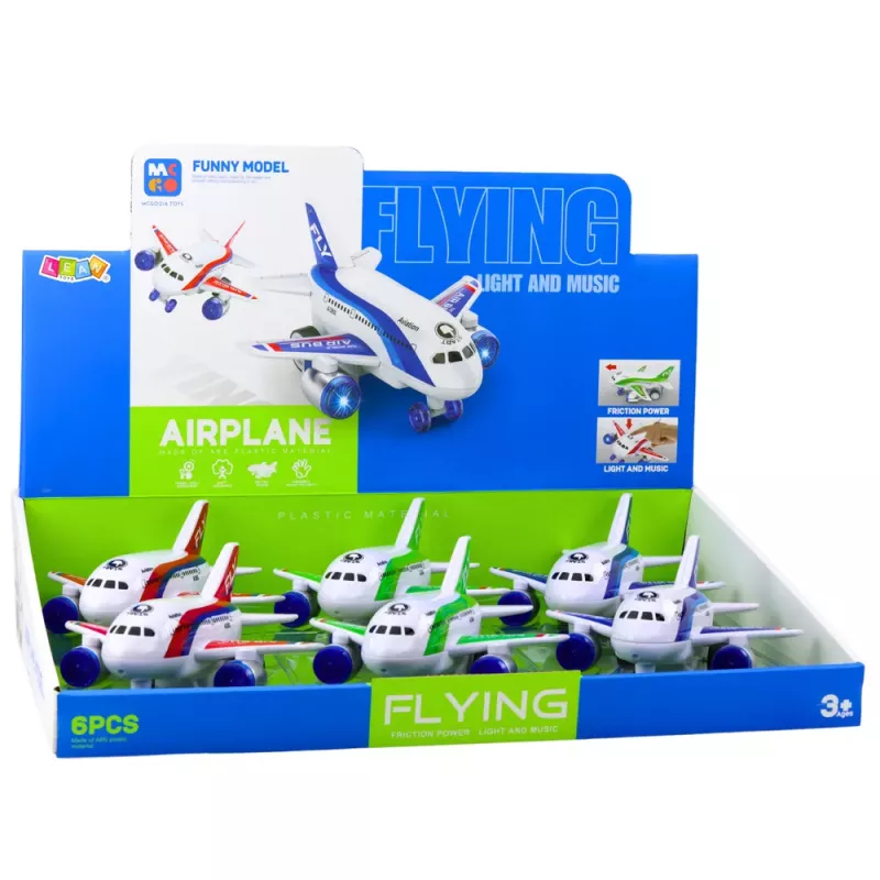 LEAN TOYS Battery Operated Passenger Plane with Lights, Sounds, and Drive Mix