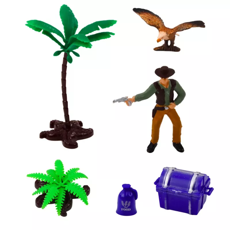 LEAN TOYS Cowboy Set Figures Western Wagon Horses Cowboy Palms
