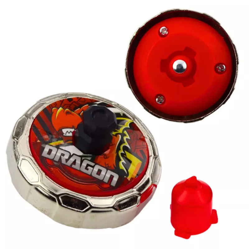 LEAN TOYS Flying Disc Dragon Spinning Top Launcher Set Red