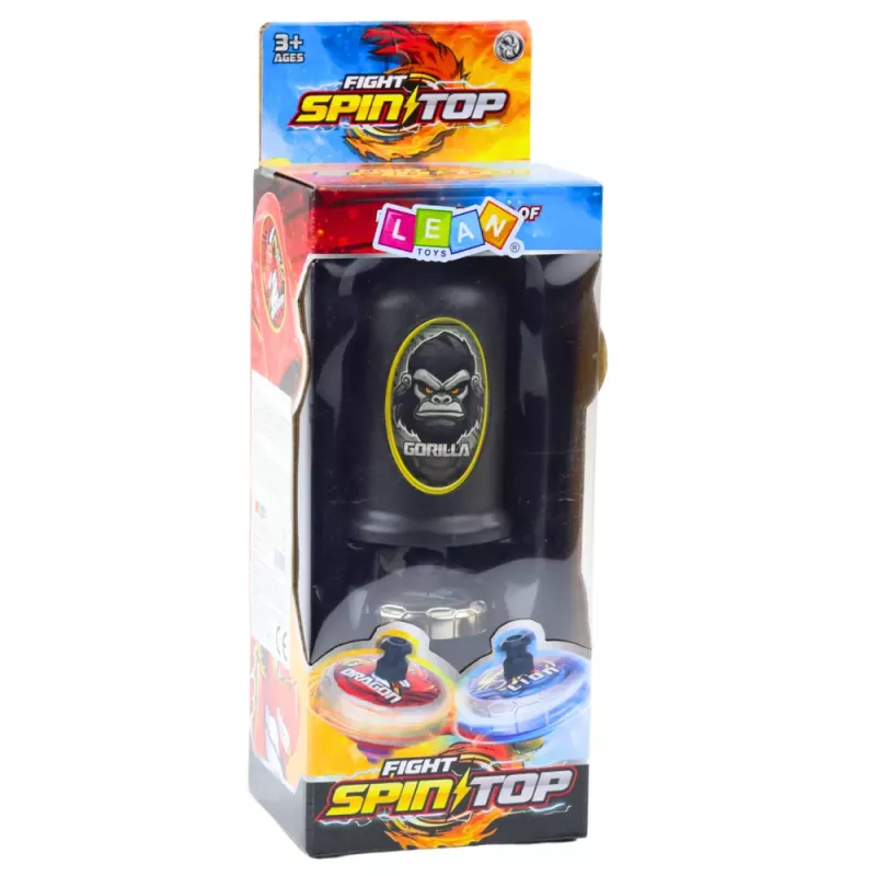 LEAN TOYS Flying Disk Gorilla Black Spinner Launcher Set