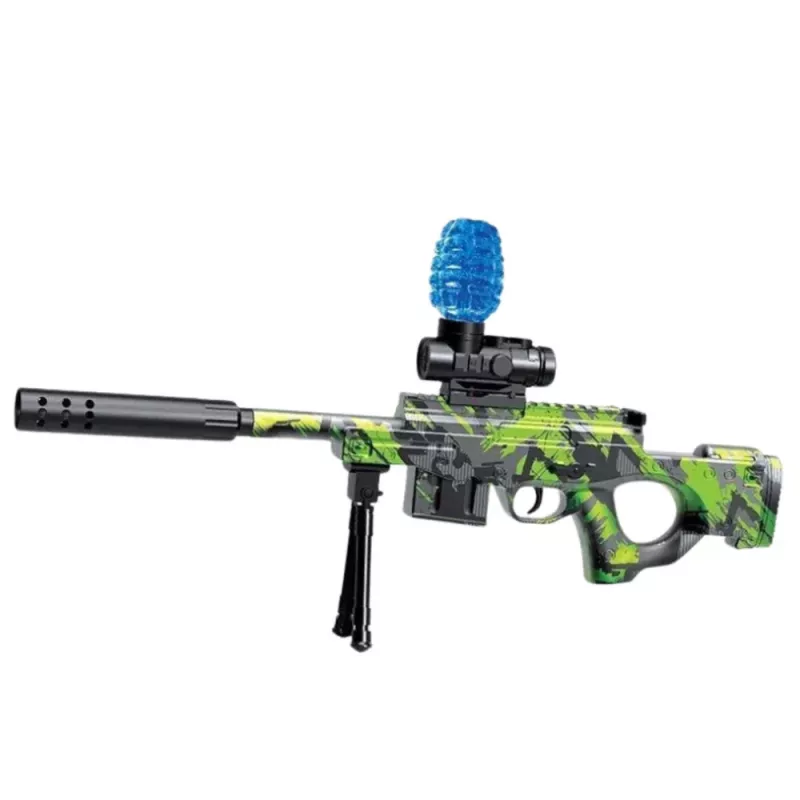 LEAN TOYS AWM Rifle For Water Balls Hydrogel Green Glasses 61cm