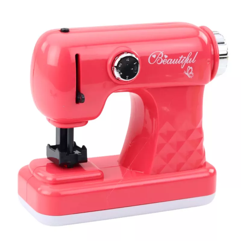 LEAN TOYS Toy Sewing Machine With Mouse For Kids Light Pink