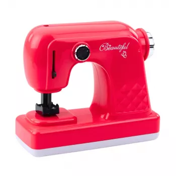 LEAN TOYS Toy Sewing Machine With Mouse For Kids Light Pink