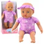 LEAN TOYS Baby Doll in Purple Bodysuit Soft Belly Headband with Bow 31 cm