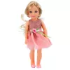 LEAN TOYS Doll in a Dress with a Bow, Long Hair, Pink, Comb, 38cm