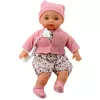 LEAN TOYS Baby Doll Set with Sweater, Hat, Pacifier and Chain, Pink, 40 cm