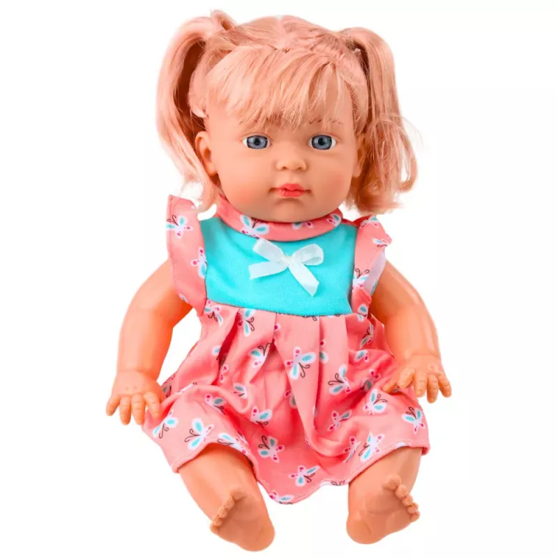 LEAN TOYS Baby Doll with Colorful Dress, Pony, Bottle, Sound