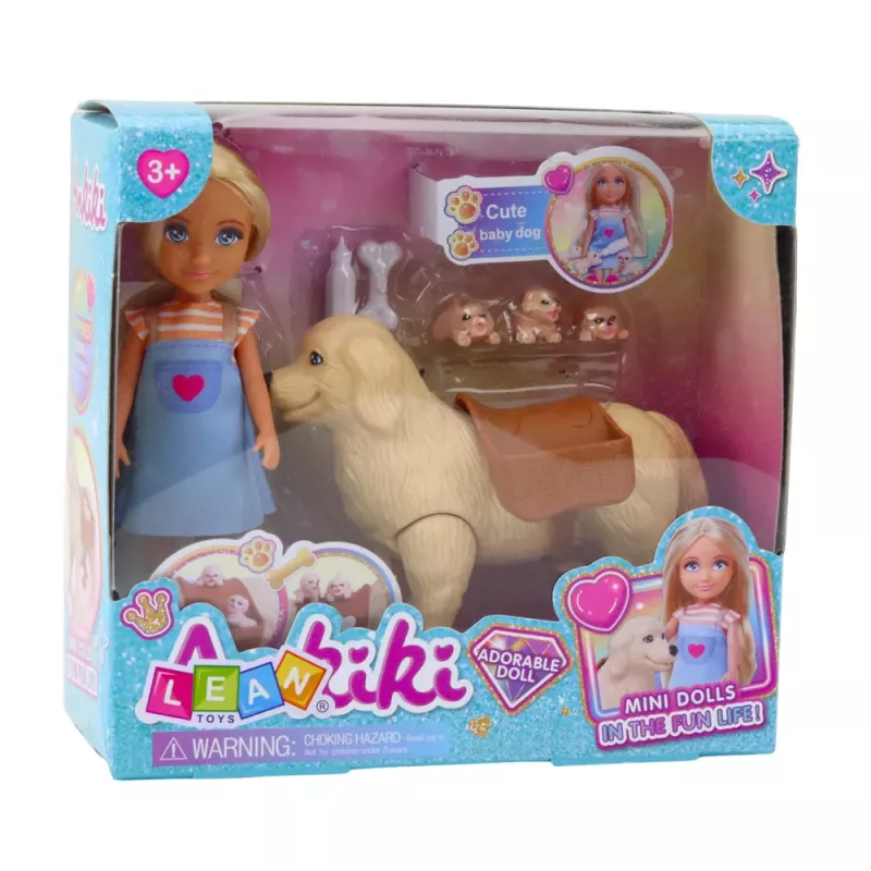 LEAN TOYS Ankiki Mini Doll with Set with Bag Puppies Bone