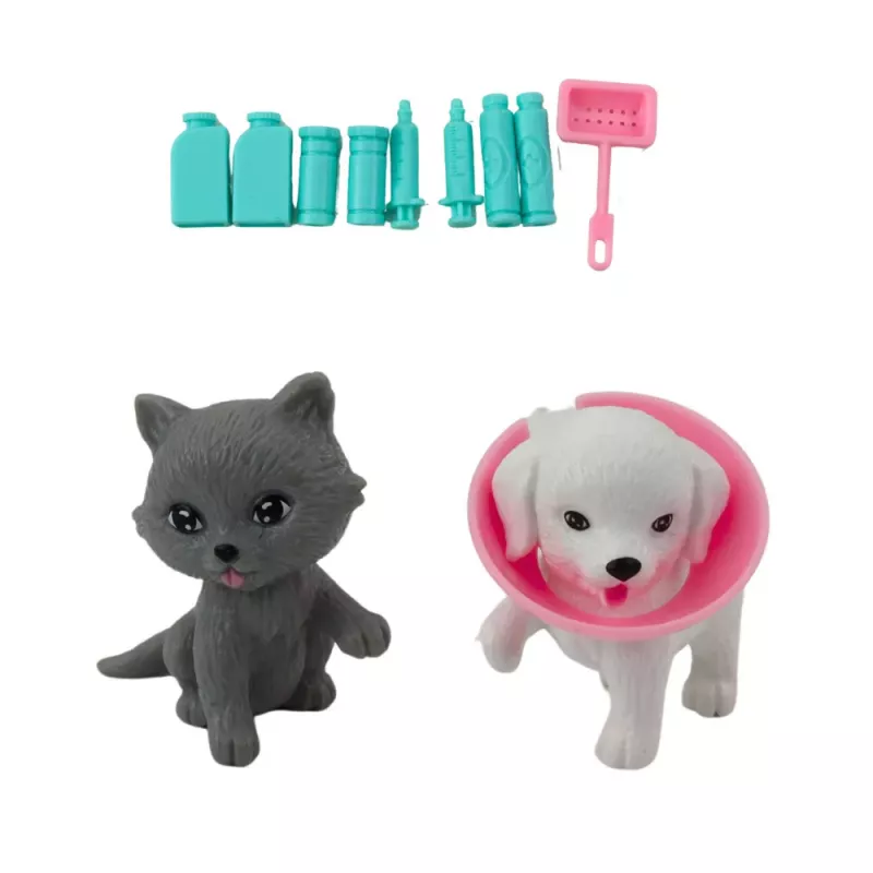 LEAN TOYS Mini Doll Veterinarian Dog Cat Treatment Accessories Set