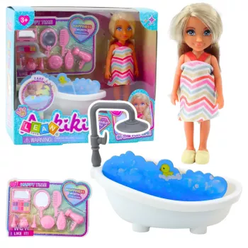 LEAN TOYS Ankiki Mini Doll Set with Bathtub and Care Accessories