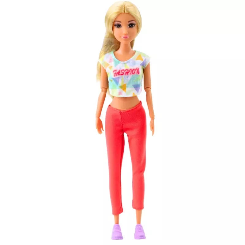 LEAN TOYS Anlily Yoga Doll with Exercise Mat, Water Bottle, Gym Bag, Movable Limbs, 29 cm, Blonde Hair, Blue Eyes, Sporty Outfit, for Kids 3+