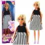 LEAN TOYS Anlily Pregnant Doll in Black and White Striped Dress Baby