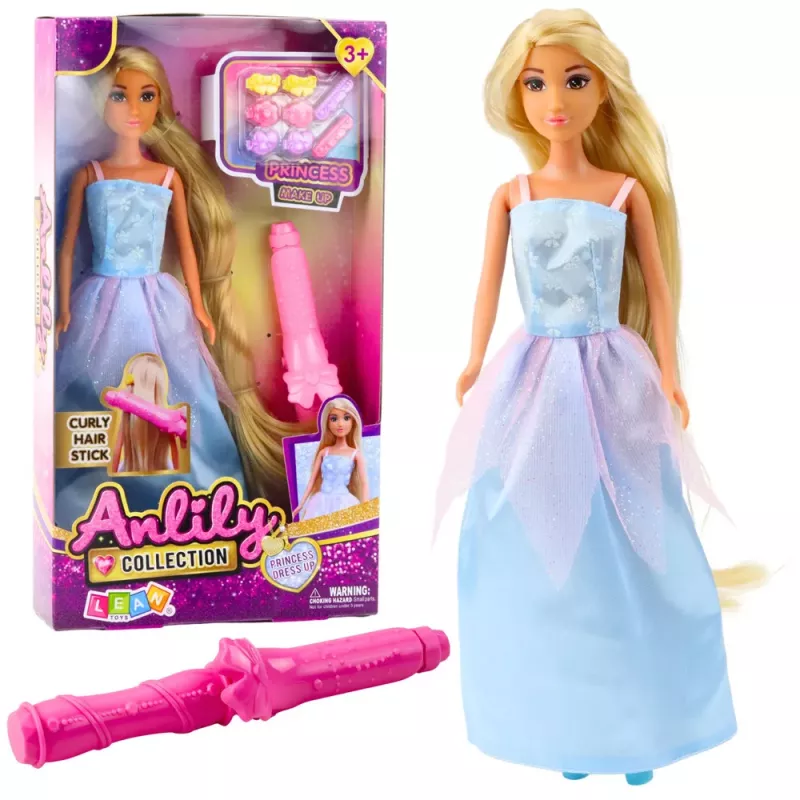 LEAN TOYS Anlily Doll Ball Gown Long Hair Styling Curler Hairpins